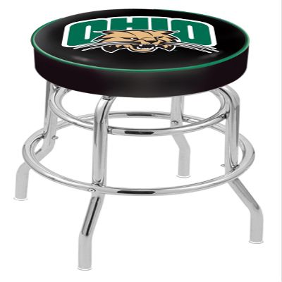 HBS L7C1 Ohio University 25" Double-Ring Swivel Counter Stool with Chrome Finish