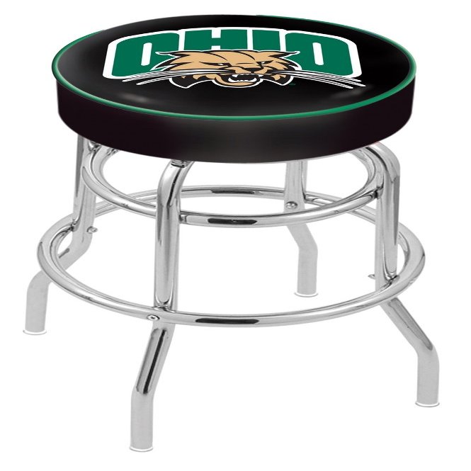 HBS L7C1 Ohio University 25" Double-Ring Swivel Counter Stool with Chrome Finish
