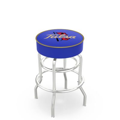 L7C1 Tulsa 25" Double-Ring Swivel Counter Stool with Chrome Finish