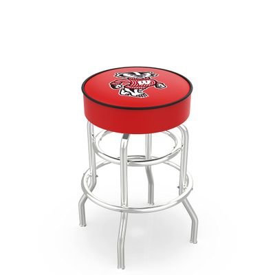 HBS L7C1 Wisconsin Badger 25" Double-Ring Swivel Counter Stool with Chrome Finish