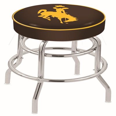 L7C1 Wyoming 25" Double-Ring Swivel Counter Stool with Chrome Finish