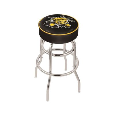 L7C1 Wichita State 25" Double-Ring Swivel Counter Stool with Chrome Finish