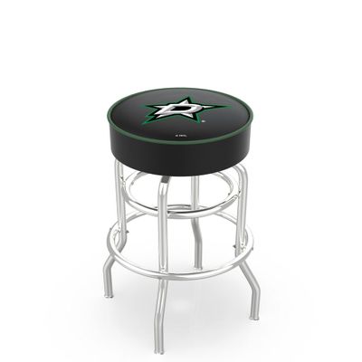 HBS L7C1 Dallas Stars 25" Double-Ring Swivel Counter Stool with Chrome Finish
