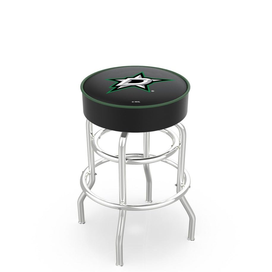 HBS L7C1 Dallas Stars 25" Double-Ring Swivel Counter Stool with Chrome Finish