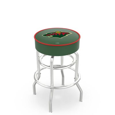 HBS L7C1 Minnesota Wild 25" Double-Ring Swivel Counter Stool with Chrome Finish