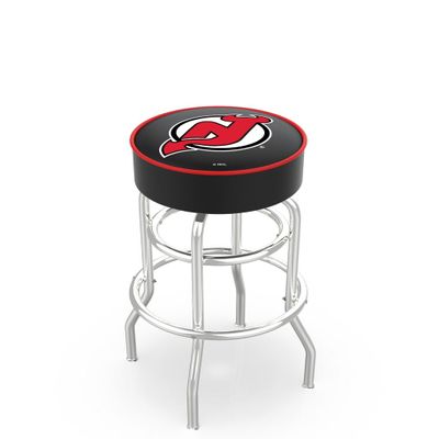 L7C1 New Jersey Devils 25" Double-Ring Swivel Counter Stool with Chrome Finish
