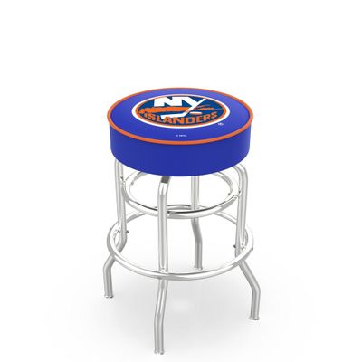 HBS L7C1 New York Islanders 25" Double-Ring Swivel Counter Stool with Chrome Finish