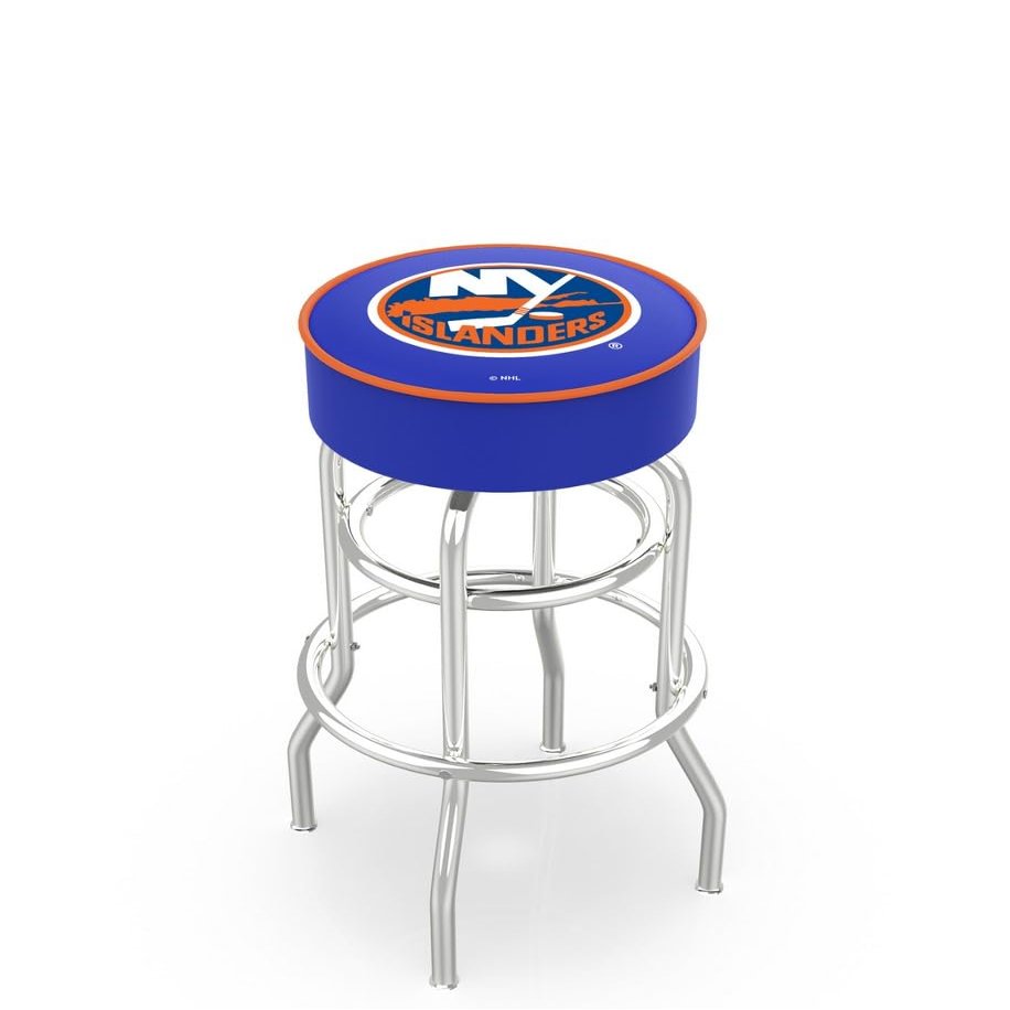 HBS L7C1 New York Islanders 25" Double-Ring Swivel Counter Stool with Chrome Finish
