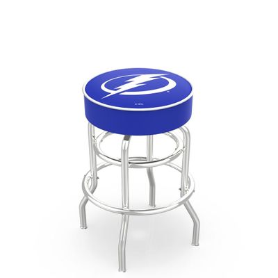 HBS L7C1 Tampa Bay Lightning 25" Double-Ring Swivel Counter Stool with Chrome Finish
