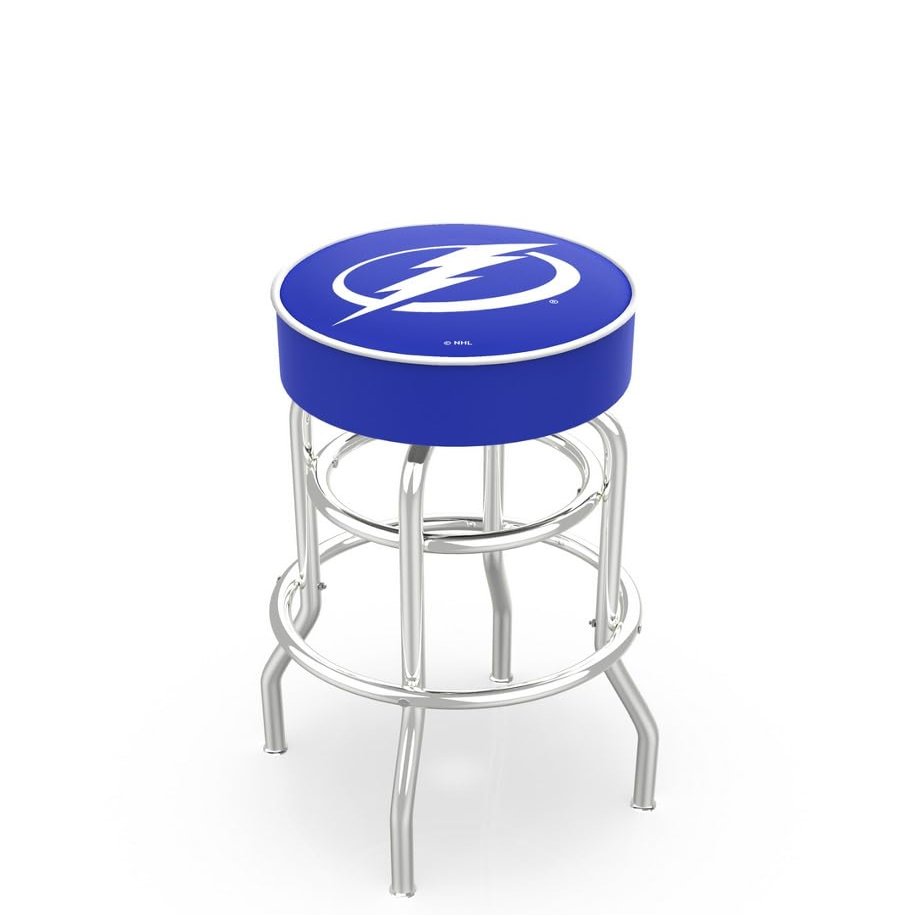 HBS L7C1 Tampa Bay Lightning 25" Double-Ring Swivel Counter Stool with Chrome Finish