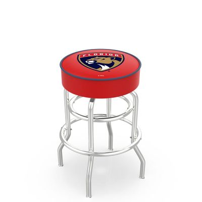 HBS L7C1 Florida Panthers 30" Double-Ring Swivel Bar Stool with Chrome Finish