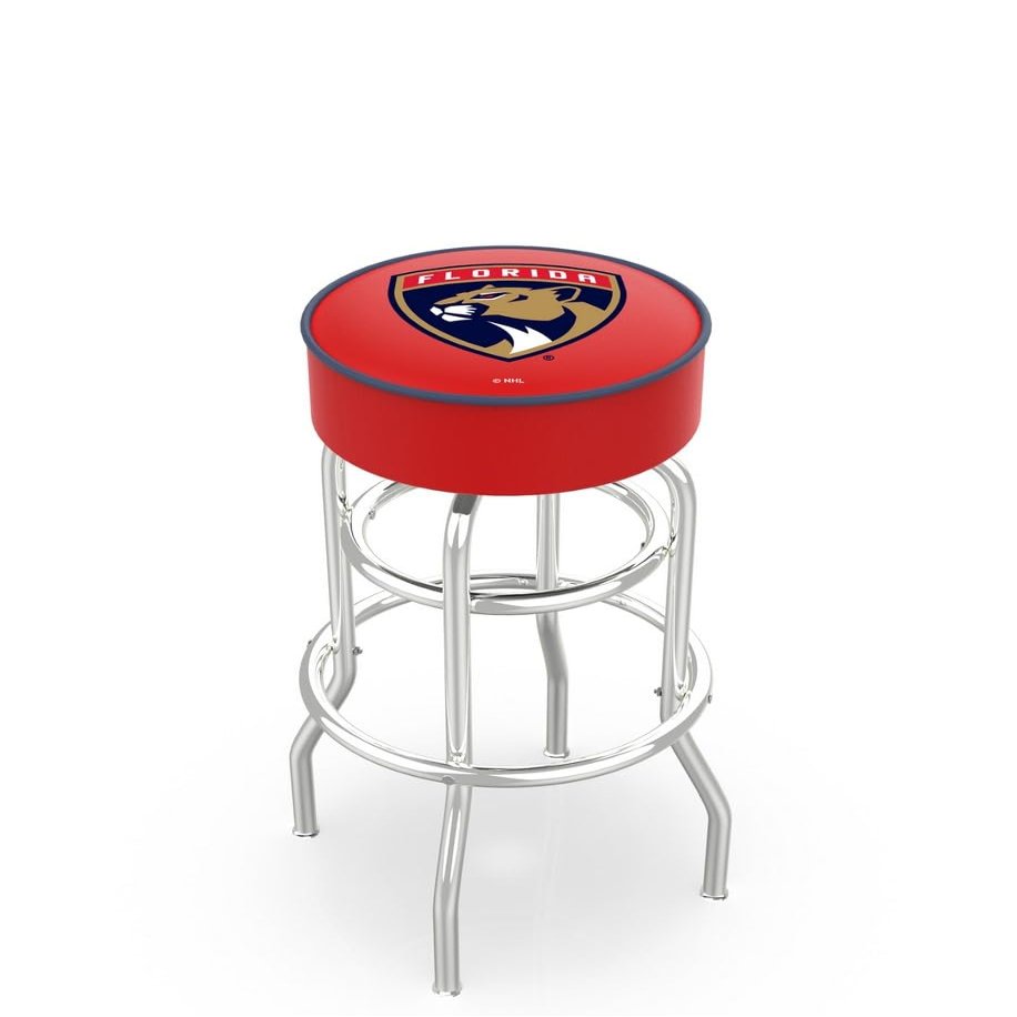 HBS L7C1 Florida Panthers 30" Double-Ring Swivel Bar Stool with Chrome Finish
