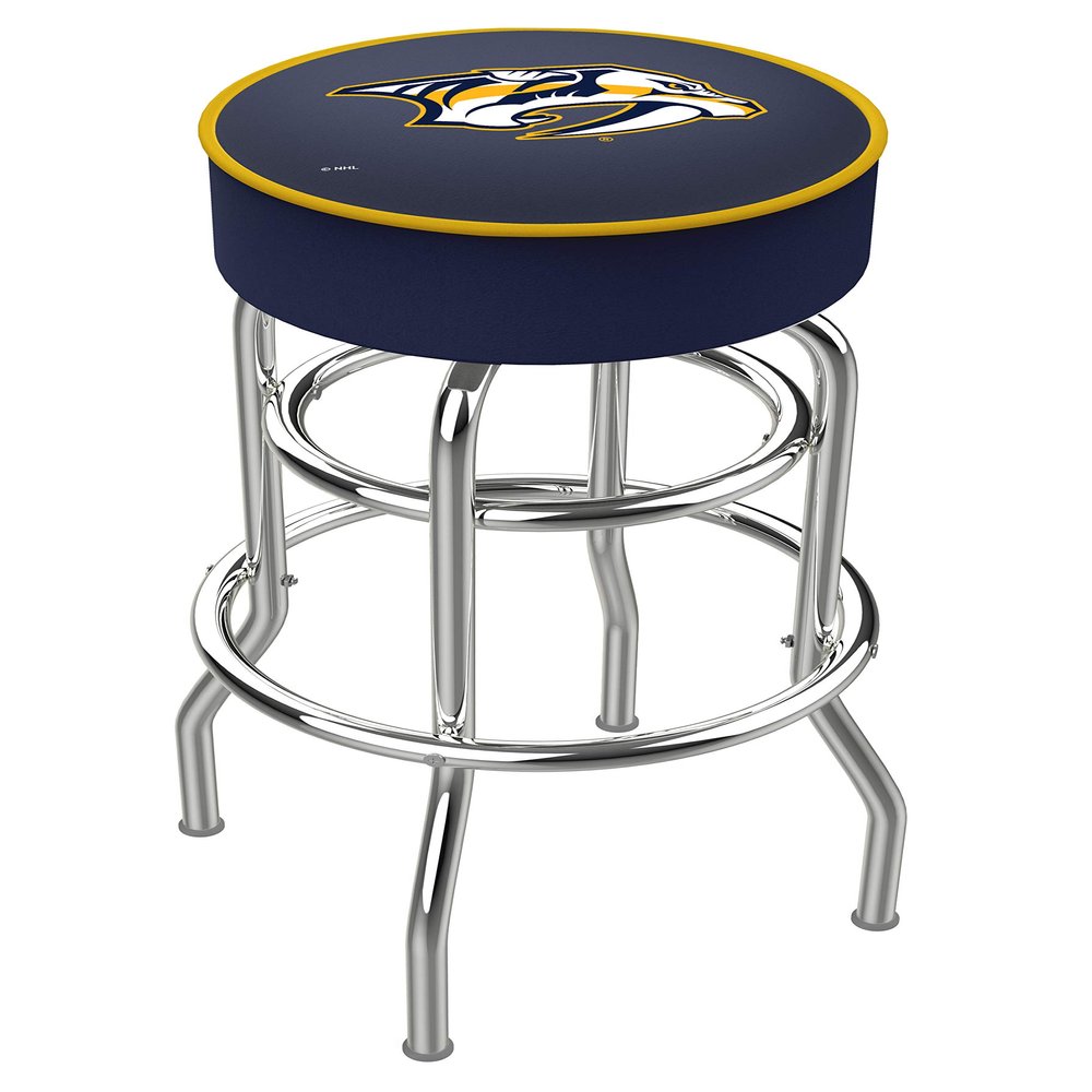 HBS L7C1 Nashville Predators 30" Double-Ring Swivel Bar Stool with Chrome Finish