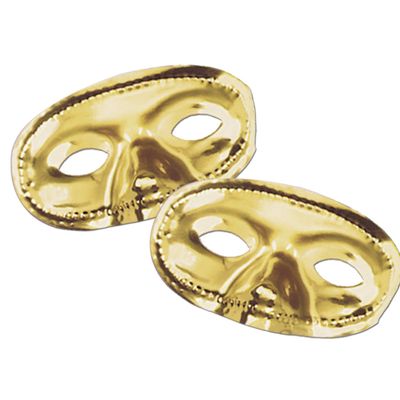 Gold Metallic Half Mask Costume Add On
