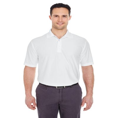 UltraClub Men's Dry Microtexture Performance Polo Shirt, XXX Large, White