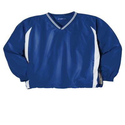 SPORT-TEK Unisex Tipped V-Neck Raglan Wind Shirt | Lightweight Rain Jacket for Men & Women, Pullover Windbreaker Jacket