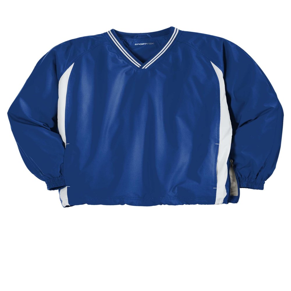 SPORT-TEK Unisex Tipped V-Neck Raglan Wind Shirt | Lightweight Rain Jacket for Men & Women, Pullover Windbreaker Jacket