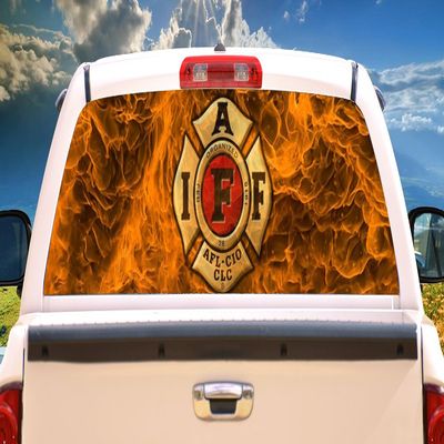SignMission FIRE Fight Rear Window Graphic Truck View Thru Vinyl Decal Back