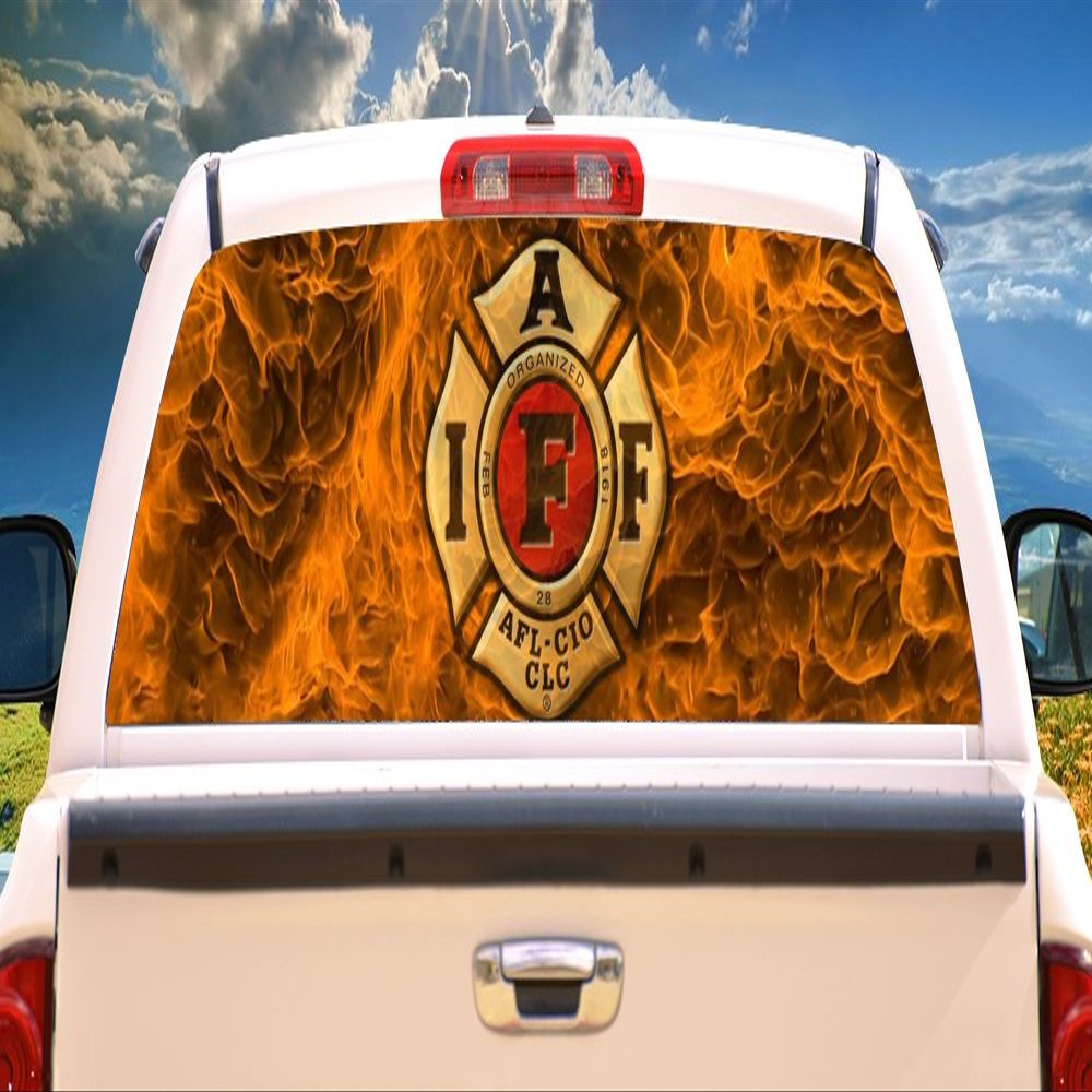 SignMission FIRE Fight Rear Window Graphic Truck View Thru Vinyl Decal Back