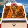SignMission FIRE Fight Rear Window Graphic Truck View Thru Vinyl Decal Back view 1