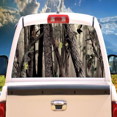 SignMission Tree CAMO Rear Window Graphic Back Truck Decal SUV View Thru Vinyl