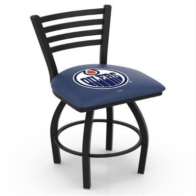 HBS L014 Edmonton Oilers 30" Swivel Bar Stool with Black Wrinkle Finish