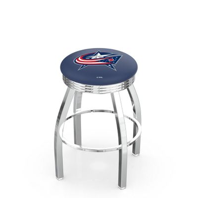 HBS L8C3C Columbus Blue Jackets 30" Swivel Bar Stool with Chrome Finish