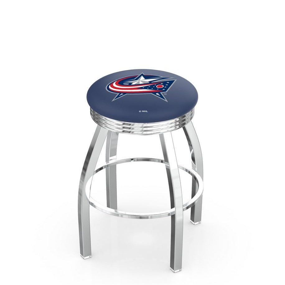 HBS L8C3C Columbus Blue Jackets 30" Swivel Bar Stool with Chrome Finish