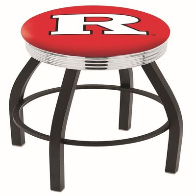 HBS L8B3C Rutgers 30" Swivel Bar Stool with a Black Wrinkle and Chrome Finish