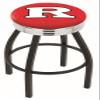 HBS L8B3C Rutgers 30" Swivel Bar Stool with a Black Wrinkle and Chrome Finish view 1