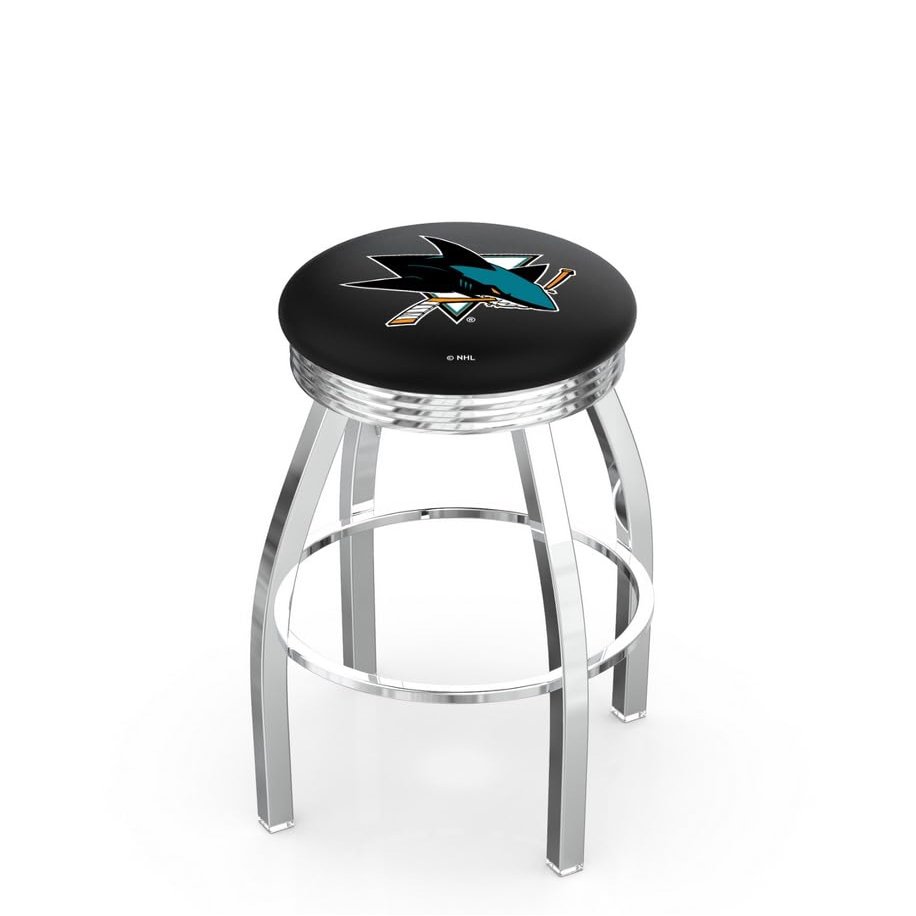HBS L8C3C San Jose Sharks 30" Swivel Bar Stool with Chrome Finish