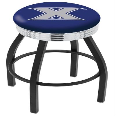 HBS L8B3C Xavier 30" Swivel Bar Stool with a Black Wrinkle and Chrome Finish