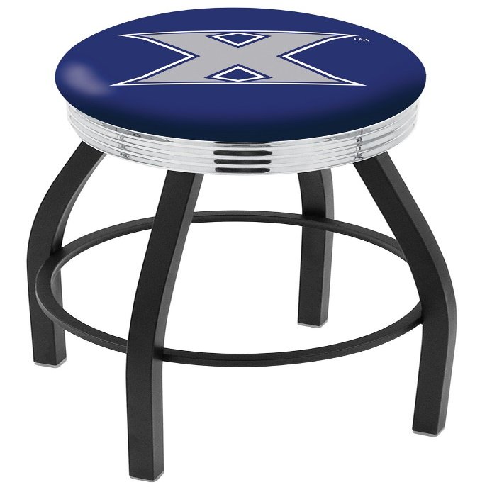 HBS L8B3C Xavier 30" Swivel Bar Stool with a Black Wrinkle and Chrome Finish