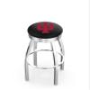 25" L8C3C - Chrome Indiana Swivel Bar Stool with 2.5" Ribbed Accent Ring by The Holland Bar Stool Company view 1
