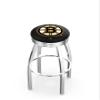 25" L8C3C - Chrome Boston Bruins Swivel Bar Stool with 2.5" Ribbed Accent Ring by The Holland Bar Stool Company view 1