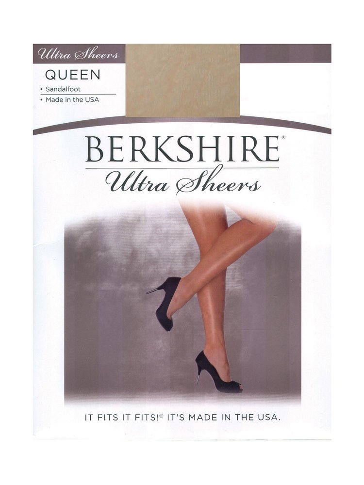 Berkshire Women's Plus-Size Queen Ultra Sheer Non-Control Top Pantyhose - Sandalfoot, Creme Crepe, 1x-2x