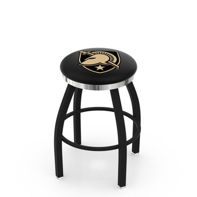 HBS L8B2C US Military Academy (Army) 25" Swivel Counter Stool with a Black Wrinkle and Chrome Finish