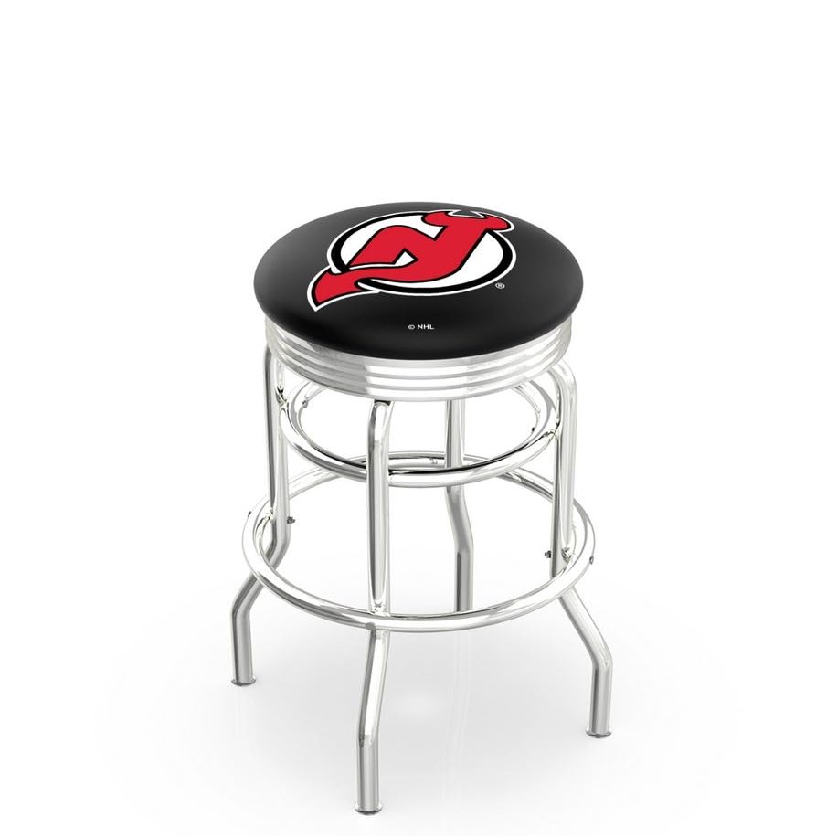 HBS L7C3C New Jersey Devils 30" Double-Ring Swivel Bar Stool with Chrome Finish