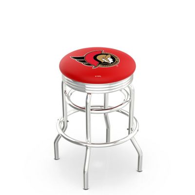 HBS L7C3C Ottawa Senators 30" Double-Ring Swivel Bar Stool with Chrome Finish