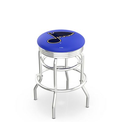 L7C3C St Louis Blues 30" Double-Ring Swivel Bar Stool with Chrome Finish