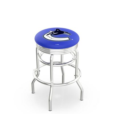 HBS L7C3C Vancouver Canucks 30" Double-Ring Swivel Bar Stool with Chrome Finish