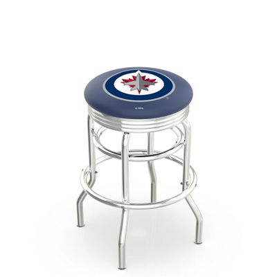 HBS L7C3C Winnipeg Jets 30" Double-Ring Swivel Bar Stool with Chrome Finish