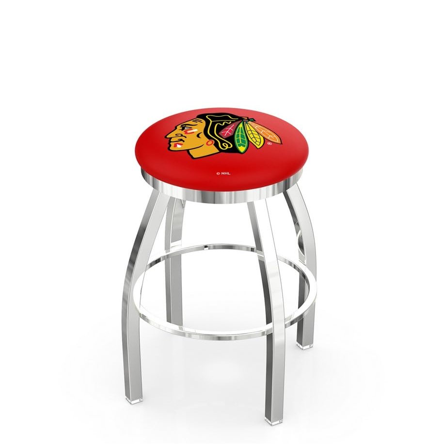 HBS L8C2C Chicago Blackhawks 30" Swivel Bar Stool with Chrome Finish