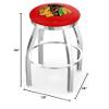 HBS L8C2C Chicago Blackhawks 30" Swivel Bar Stool with Chrome Finish view 2