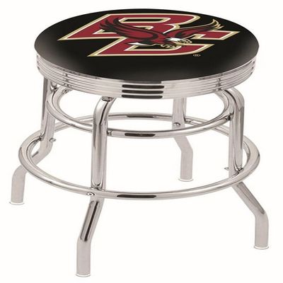 Logo Series Bar Stool NCAA Team: Boston College, Size: 25", Frame Type: Double Ring Chrome
