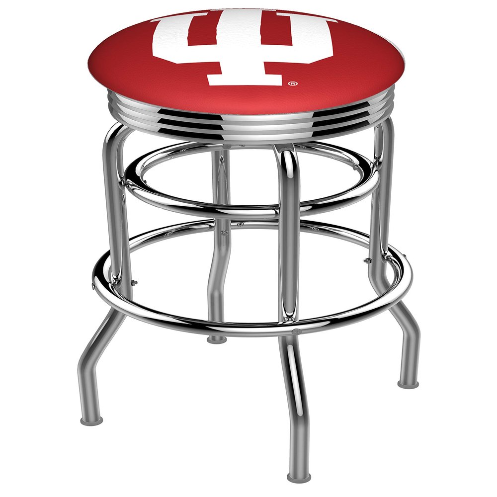 L7C3C Indiana 25" Double-Ring Swivel Counter Stool with Chrome Finish