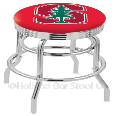 L7C3C Stanford 25" Double-Ring Swivel Counter Stool with Chrome Finish
