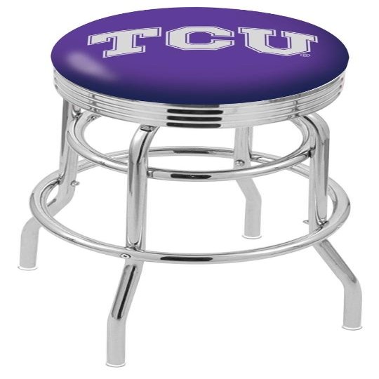 Holland Bar Stool 25" L7C3C - Chrome Double Ring TCU Swivel Bar Stool with 2.5" Ribbed Accent Ring