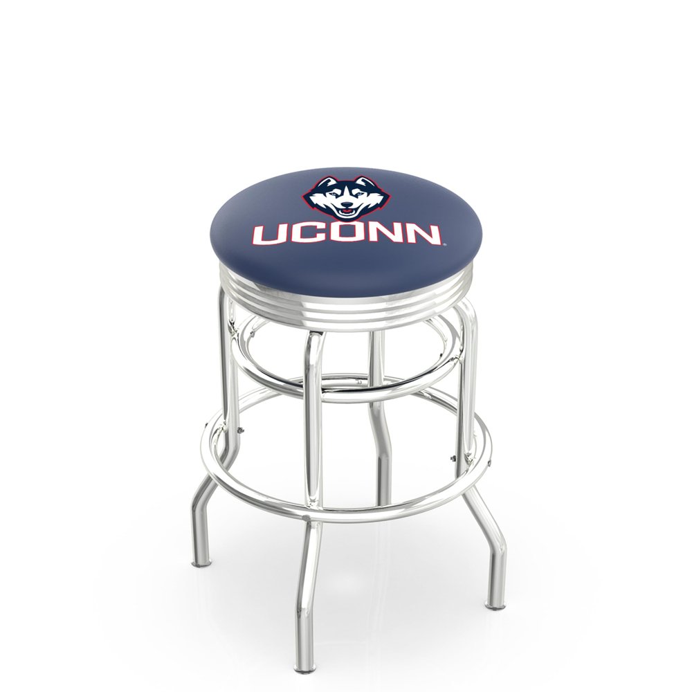 L7C3C Connecticut 25" Double-Ring Swivel Counter Stool with Chrome Finish