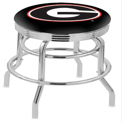 L7C3C Georgia G 25" Double-Ring Swivel Counter Stool with Chrome Finish